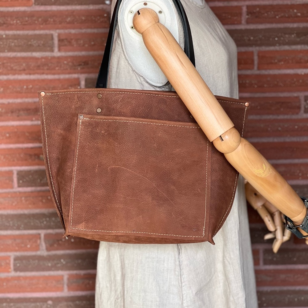 Handmade Distressed Leather Tote Bag